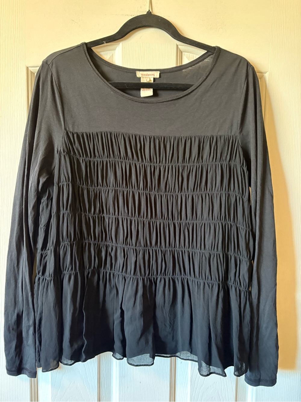 Sundance Long Sleeves Black Blouse size L